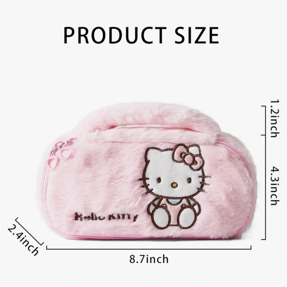 Hello Kitty, plush make up bag, travel, toiletry,organizer, cosmetic pou…